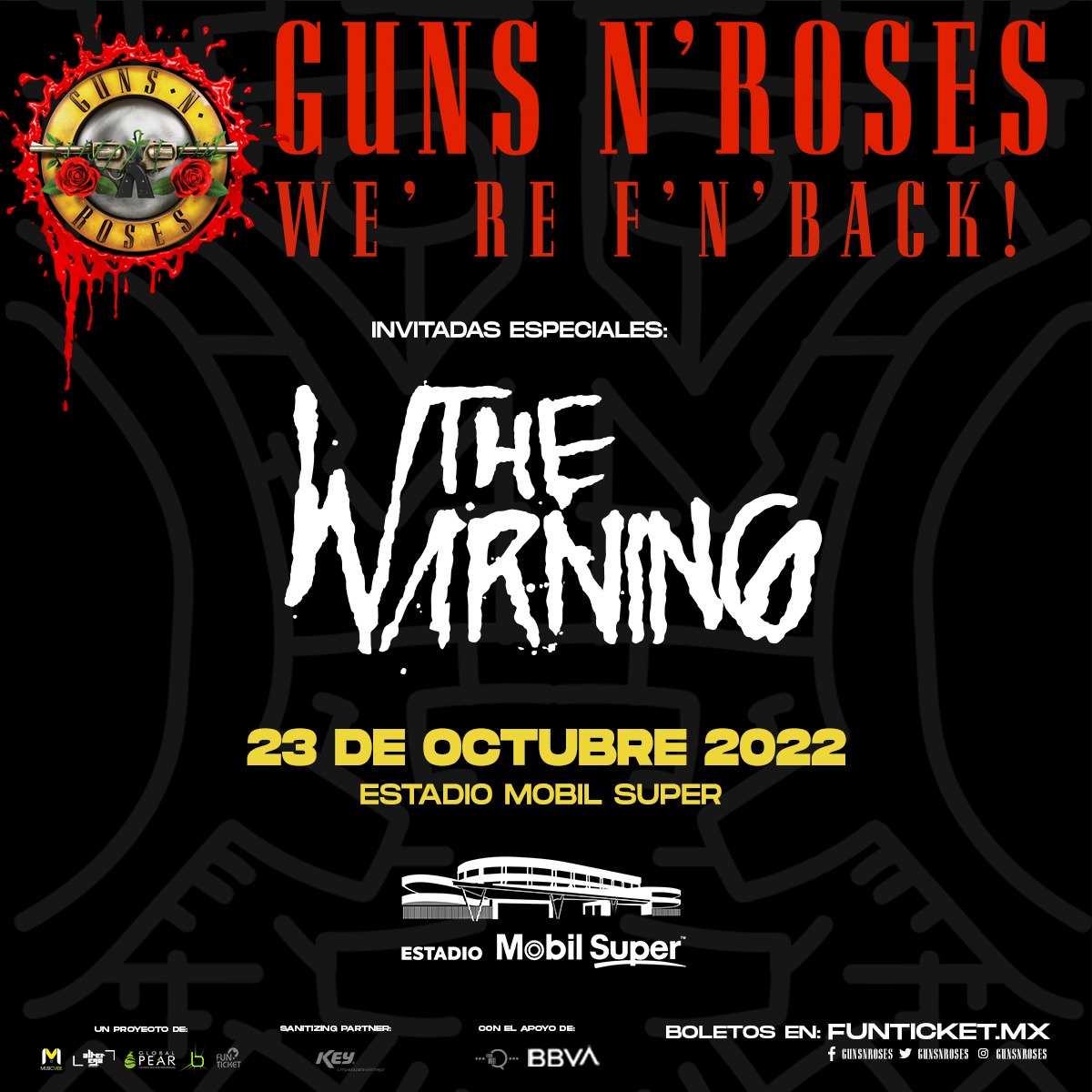 Guns N' Roses anuncia su gira por México con Molotov y The Warning